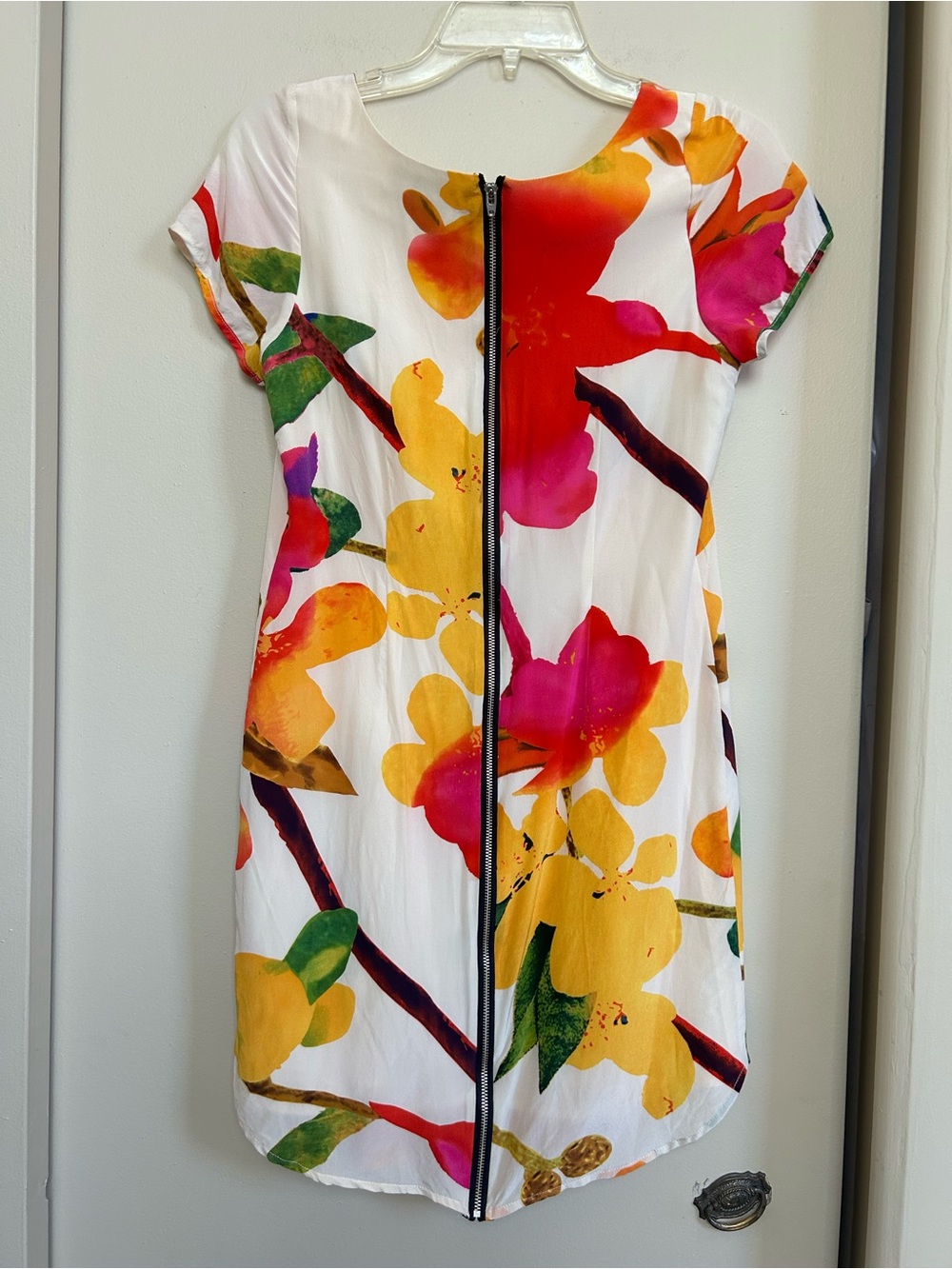 Yumi Kim Multicolor Floral Silk Short Sleeve Mini Dress, size XS - Picture 4 of 7